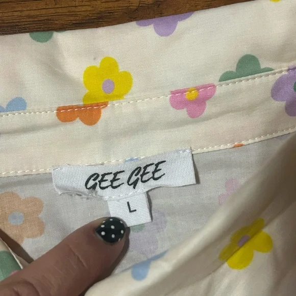 Floral Puff Sleeve Blouse - Multicolor - Picture 2 of 5